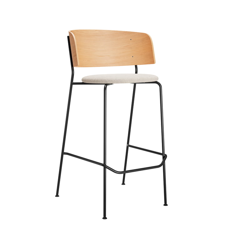 Wagner Bar stool from OUT Objekte unserer Tage in the finish oak matt lacquered / beige (Mainline Flax MLF20)