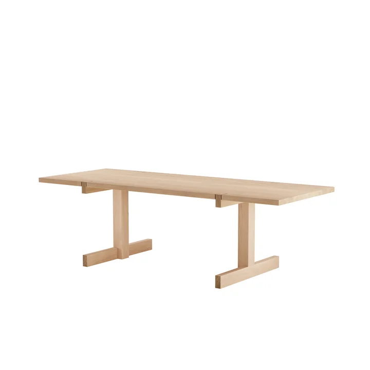 OUT objects of our days - Richter Table Large, 240 x 92 cm, oak waxed with white pigment