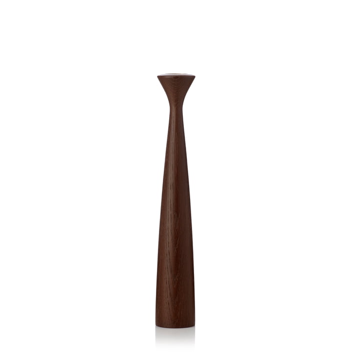 Blossom Candlestick, rose / smoked oak from applicata