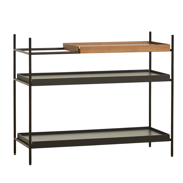 Tray Shelf low, walnut / black (configuration 3) from Woud