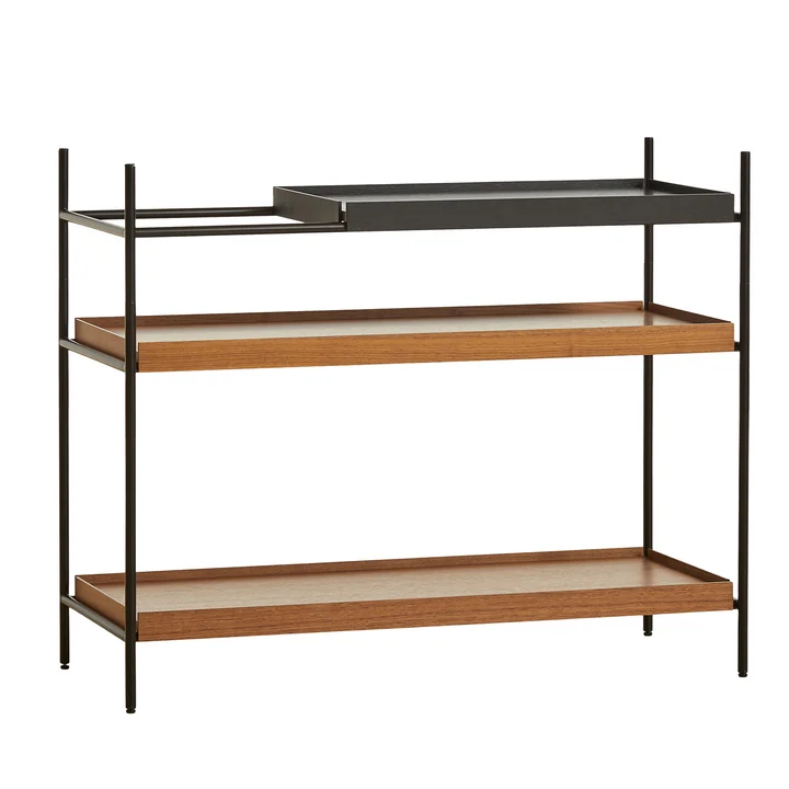 Tray Shelf low, walnut / black (configuration 2) from Woud