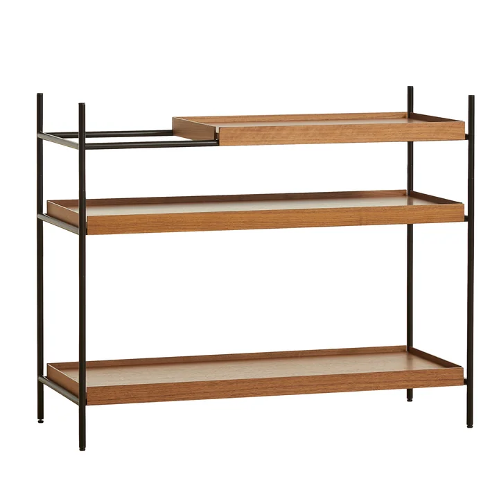 Tray Shelf low, walnut / black (configuration 1) from Woud