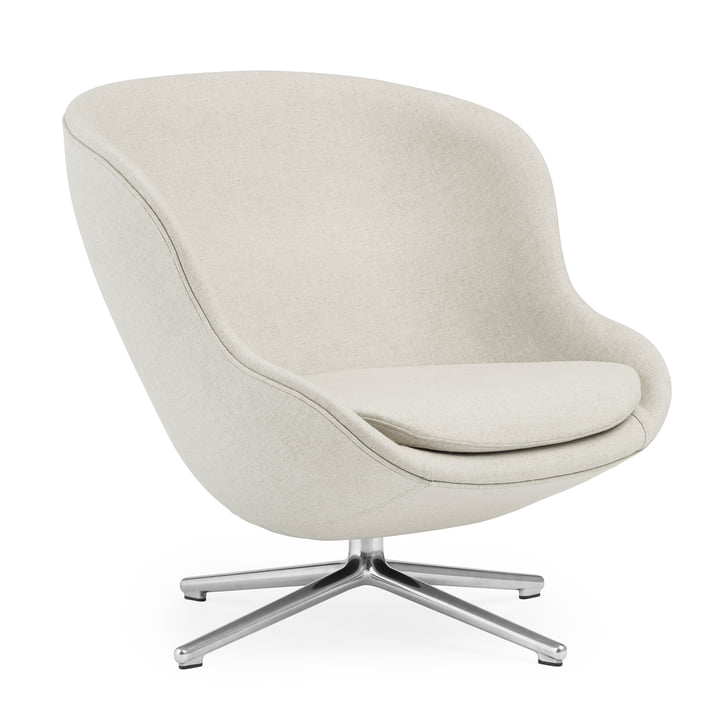 Hyg Lounge chair with swivel base from Normann Copenhagen in the finish aluminum / light gray