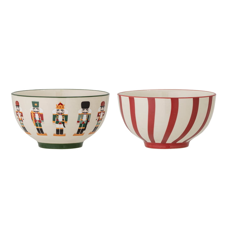 Jolly Christmas bowl Ø 14 cm from Bloomingville in red / green (set of 2)