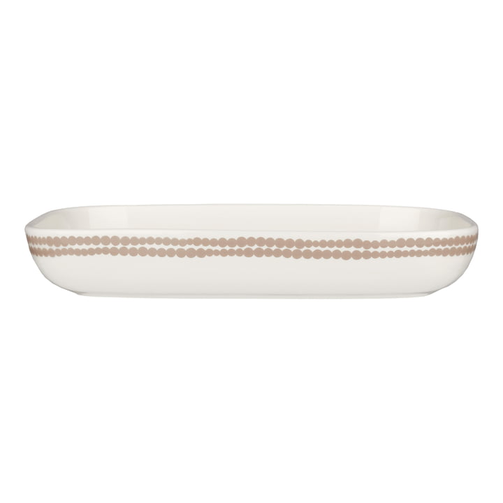 Oiva Siirtolapuutarha Serving bowl 18 x 25 cm, white / clay from Marimekko