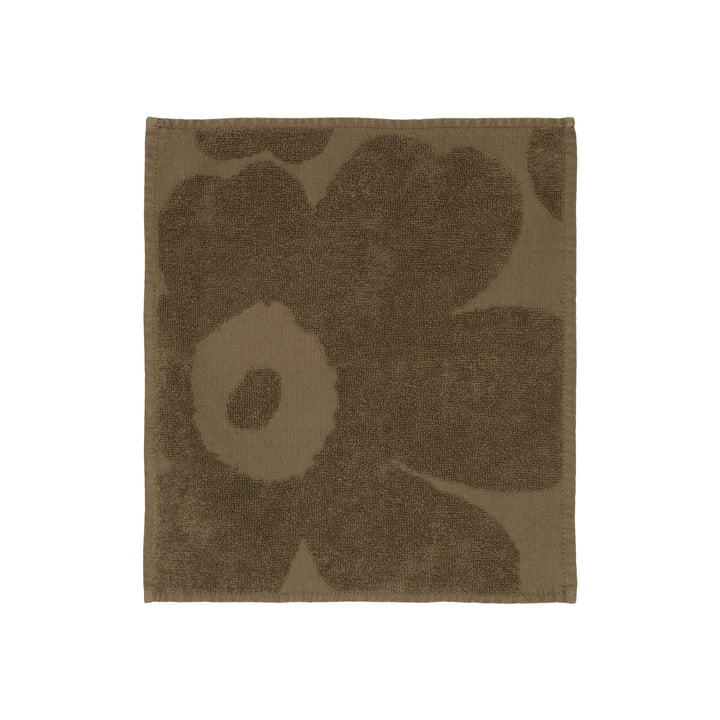 Unikko Mini -towel 30 x 30 cm, dark sand from Marimekko