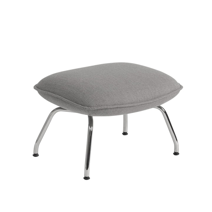 Doze Ottoman, base chrome / cover gray (Re-Wool 128) from Muuto