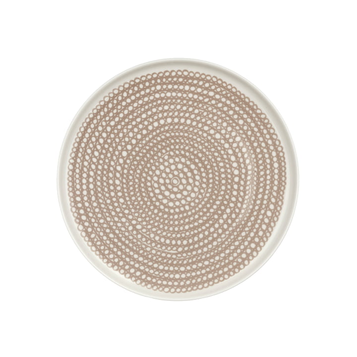 Oiva Siirtolapuutarha Plate Ø 20 cm, white / clay from Marimekko