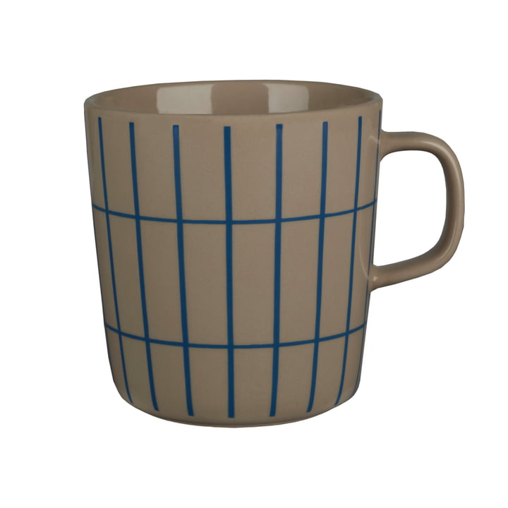 Oiva Tiiliskivi Mug with handle, 400 ml, terra / blue by Marimekko