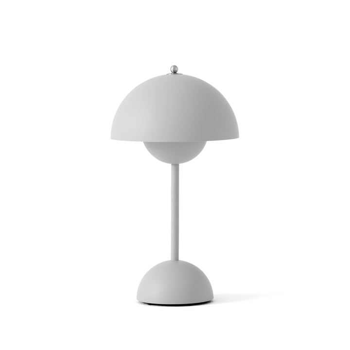 The Flowerpot battery-powered table lamp VP9 from & Tradition in light grey matt
