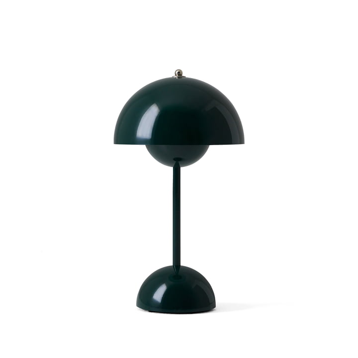 The Flowerpot battery-powered table lamp VP9 from & Tradition in dark green
