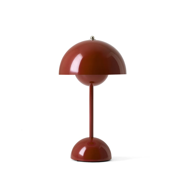 The Flowerpot battery-powered table lamp VP9 by & Tradition in red brown
