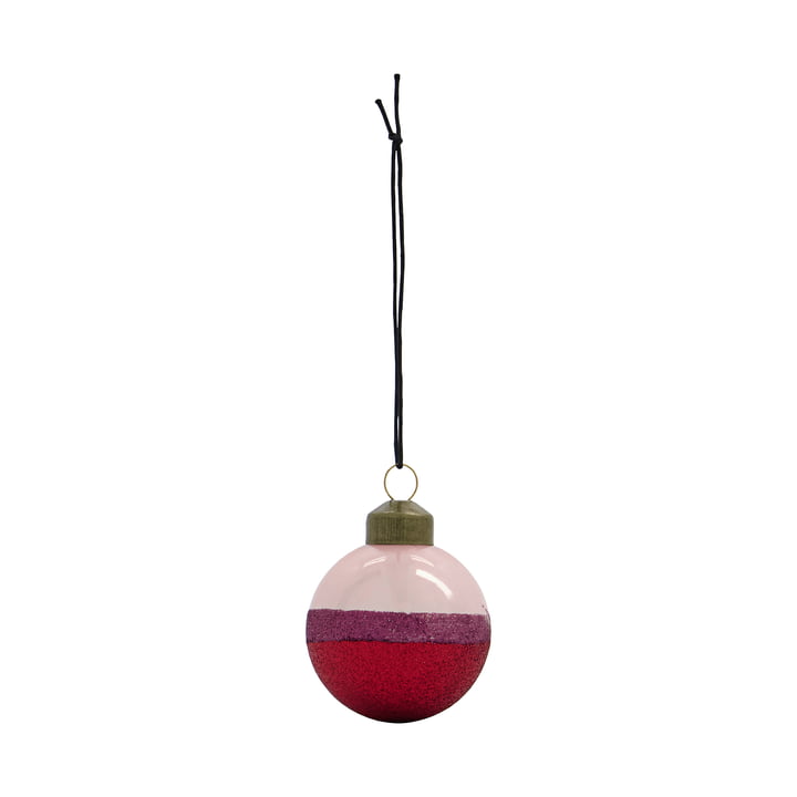 Stripe Christmas tree ball from House Doctor in color pink / red