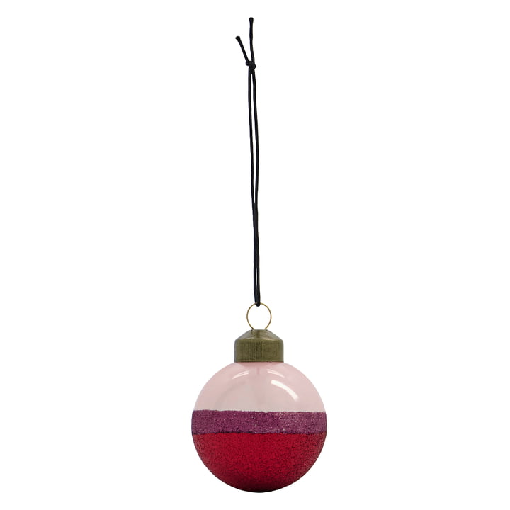 Stripe Christmas tree ball from House Doctor in color pink / red