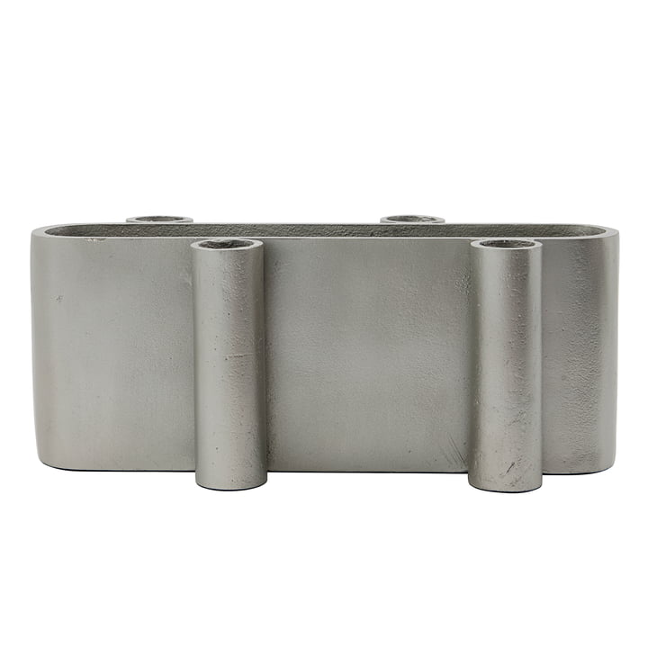 Four Candlestick from House Doctor in brushed silver finish