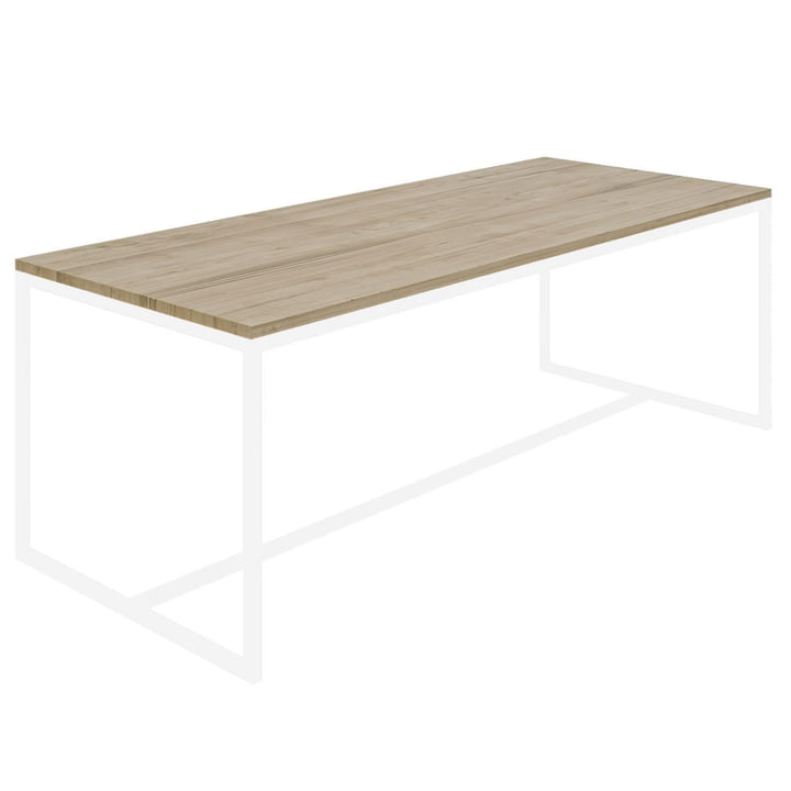 Rectangle Dining table, 160 x 90 cm, natural oak / white frame from Nuuck