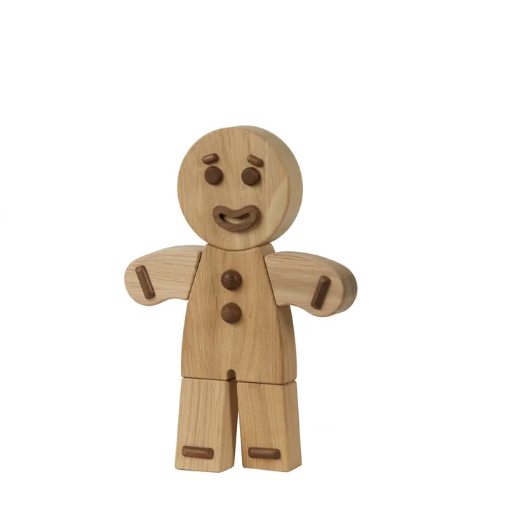 Gingerbread Man Wooden figure, small, natural oak from boyhood