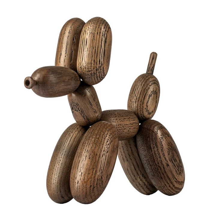 Balloon D'og wooden figure, large, oak stained by boyhood