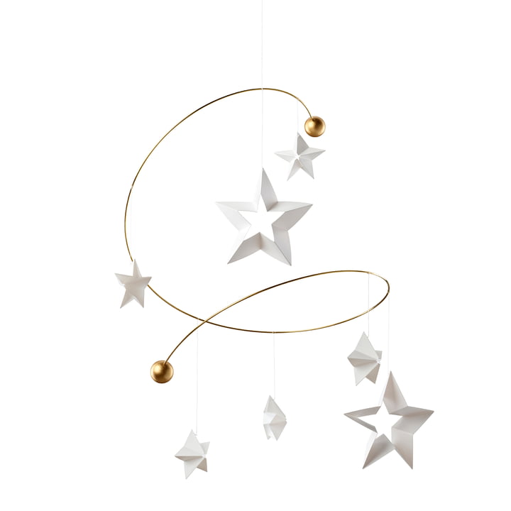Starry Night Mobile 7, white / gold from Flensted Mobiles