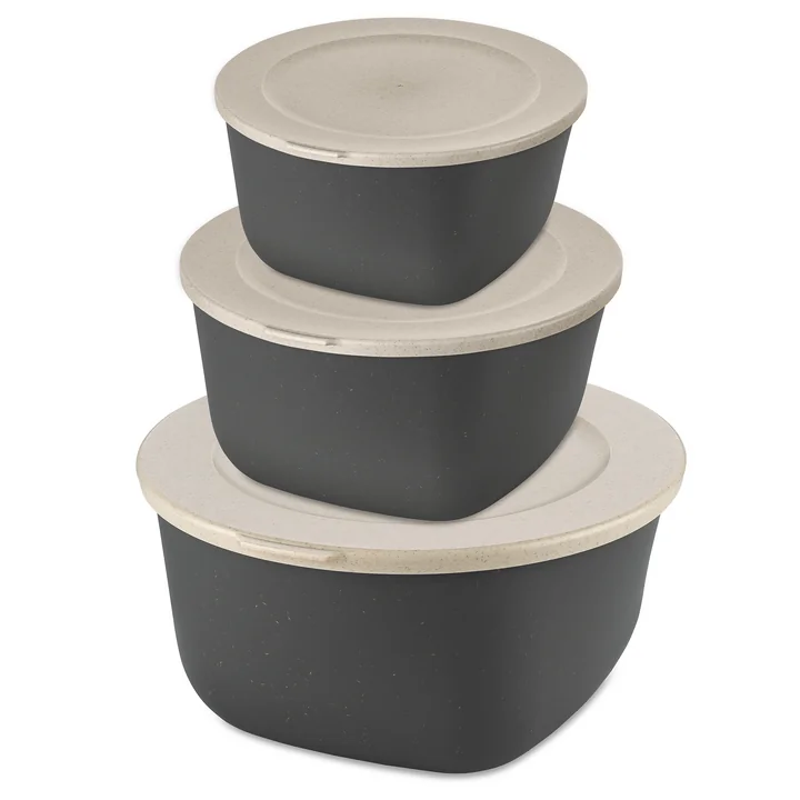 Connect Storage jar set Stockholm, 4 l,2 l, 1 l, nature ash grey (set of 3) from Koziol