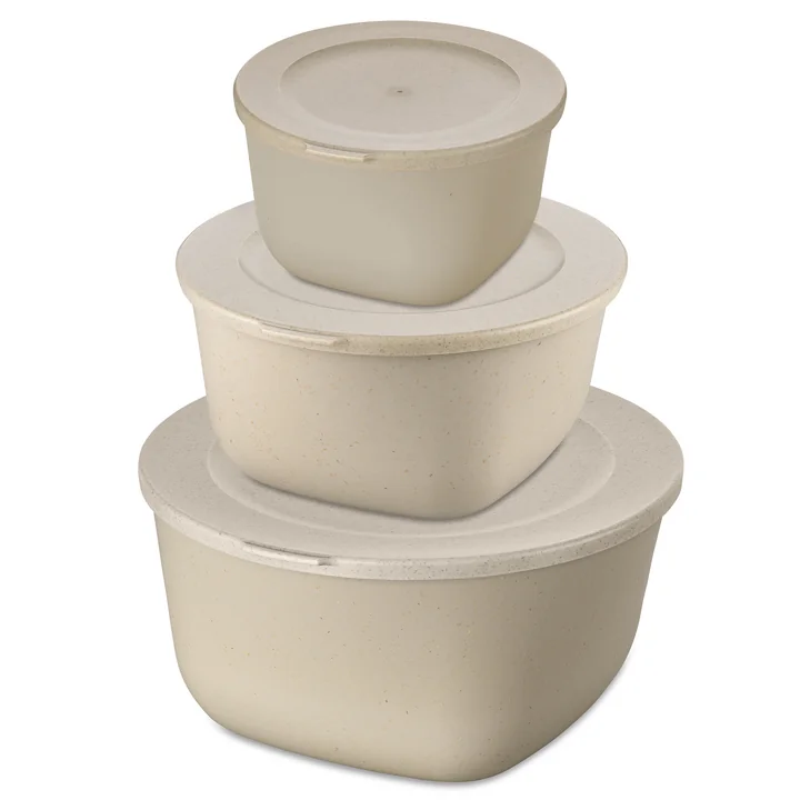 Connect Storage jar set Stockholm, 4 l,2 l, 1 l, nature desert sand (set of 3) from Koziol