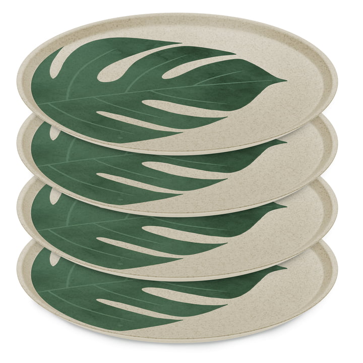Connect Plate, Monstera leaf, Ø 2 5. 5 cm, sand (set of 4) from Koziol