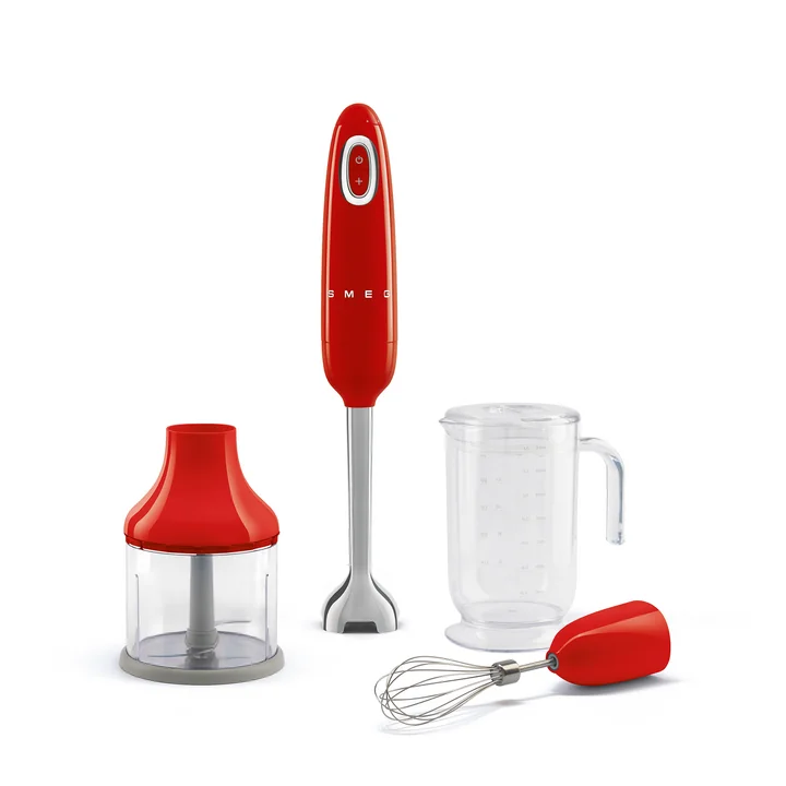 50's style hand blender set HBF22 from Smeg in color red