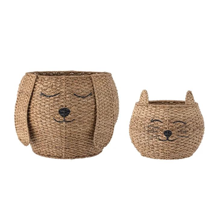 Milus Basket, Bankuan grass, brown (set of 2) from Bloomingville