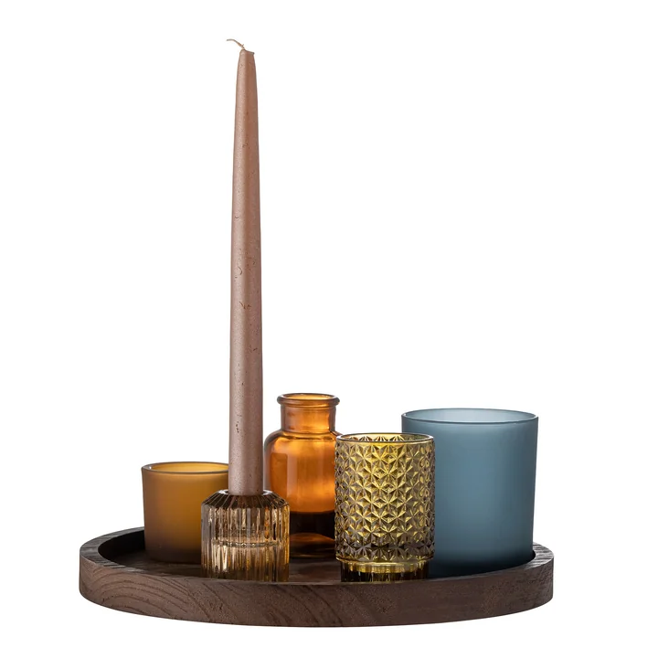 Sanga Tray with tea light holders from Bloomingville