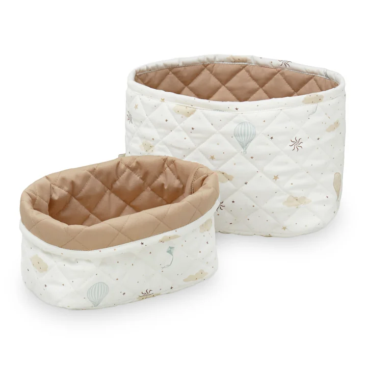 Quilted storage baskets, dreamland / camel (set of 2) from Cam Cam Copenhagen