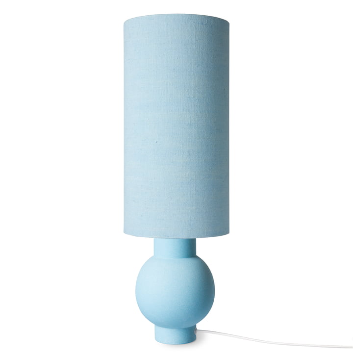 Ceramic table lamp base + linen lampshade, ice blue by HKliving