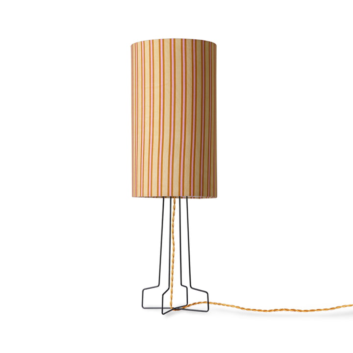 Metal table lamp base + DORIS Vintage lampshade, Ø 22 cm, striped by HKliving