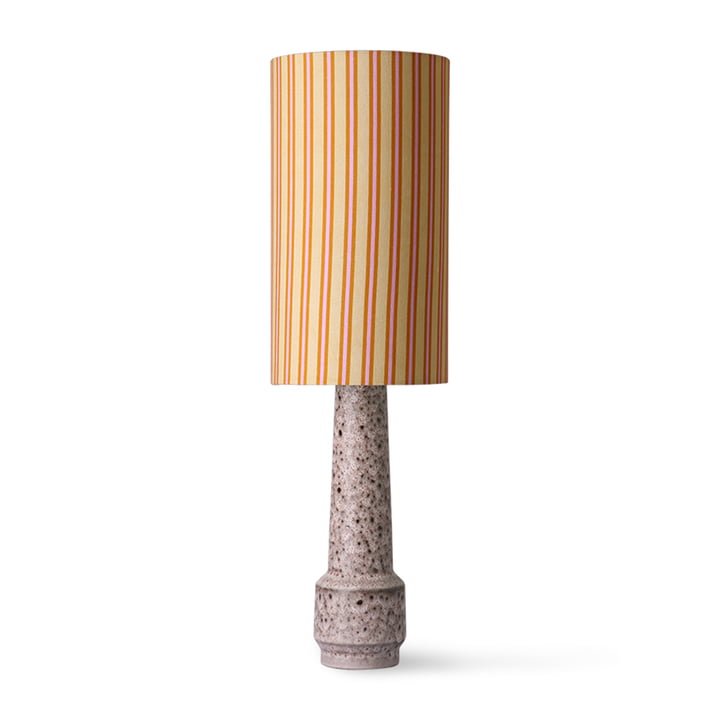 Retro Table lamp base, H 45 cm, brown + DORIS Vintage Lampshade, Ø 22 cm, striped by HKliving