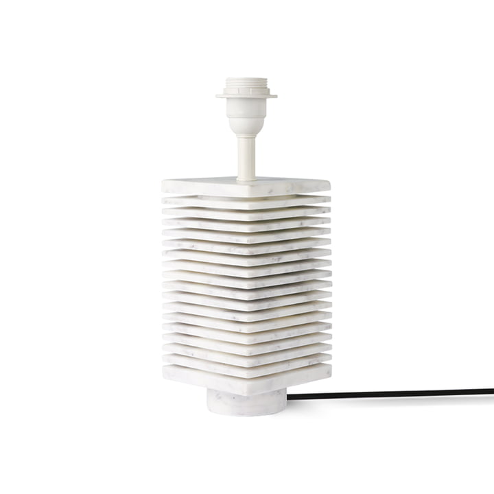 Ribbed Table lamp base, white marble from HKliving