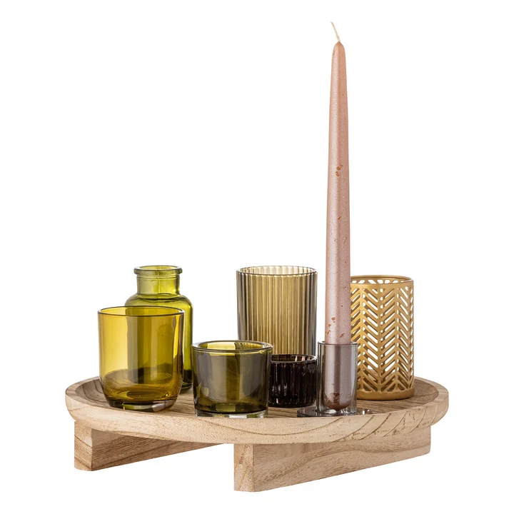 Sanga Tray with tea light holders from Bloomingville