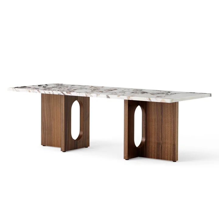 Audo - Androgyne Coffee table 120 x 45 cm, walnut / Calacatta Viola