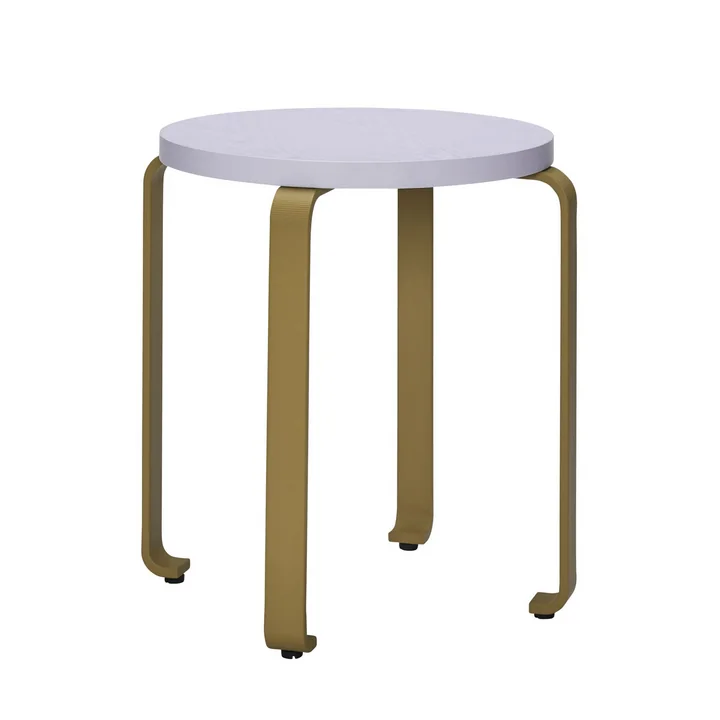 Smile Stool, Ø 46 cm, light blue / khaki from Hübsch Interior