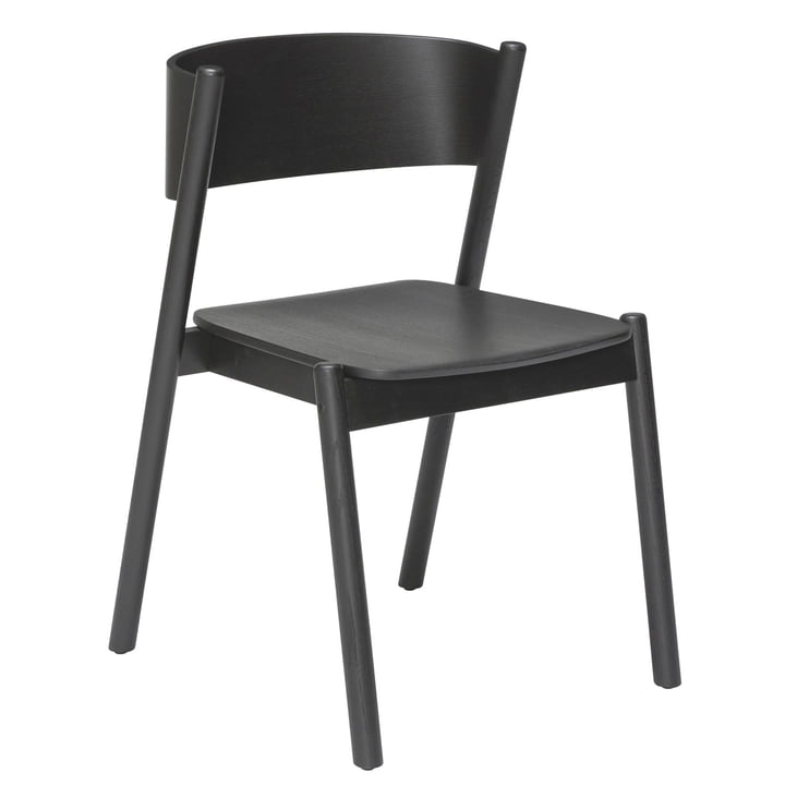 Oblique Chair, black oak from Hübsch Interior