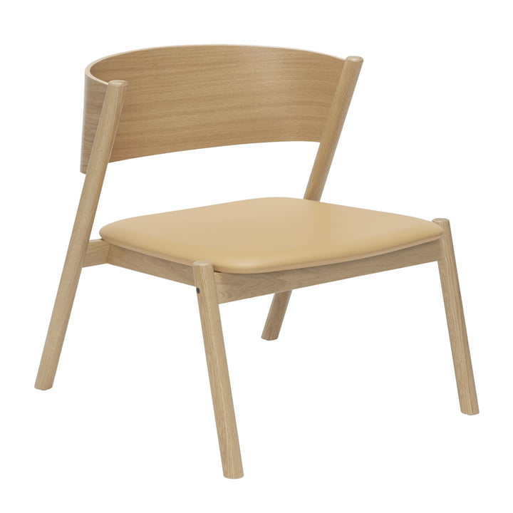 Oblique Lounge chair, oak / natural from Hübsch Interior