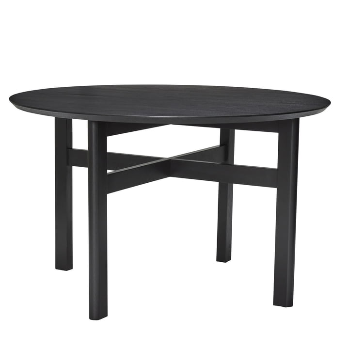 Fjord Dining table, Ø 120 cm, ash black from Hübsch Interior