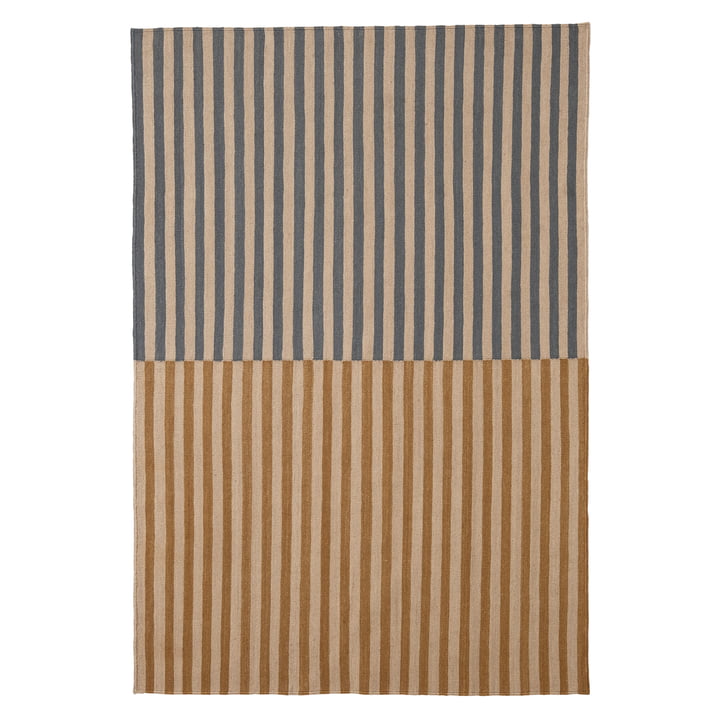 Ceras 1 Kilim wool rug, 300 x 200 cm, striped, brown / blue from Nanimarquina