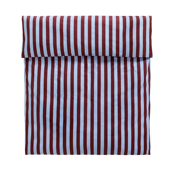 Été Comforter cover, bordeaux / sky blue from HAY