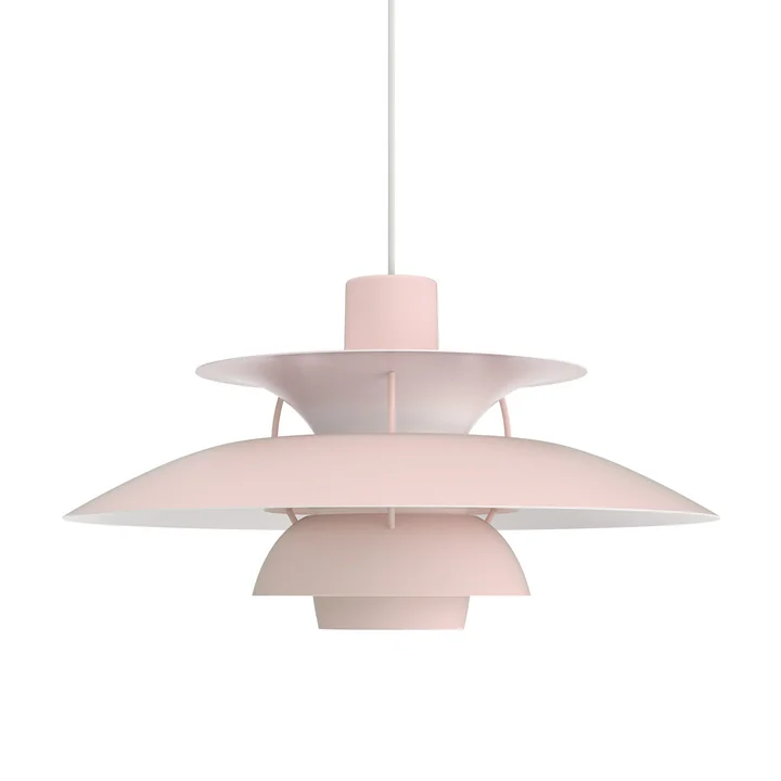 PH 5 pendant light, monochrome pale rose from Louis Poulsen