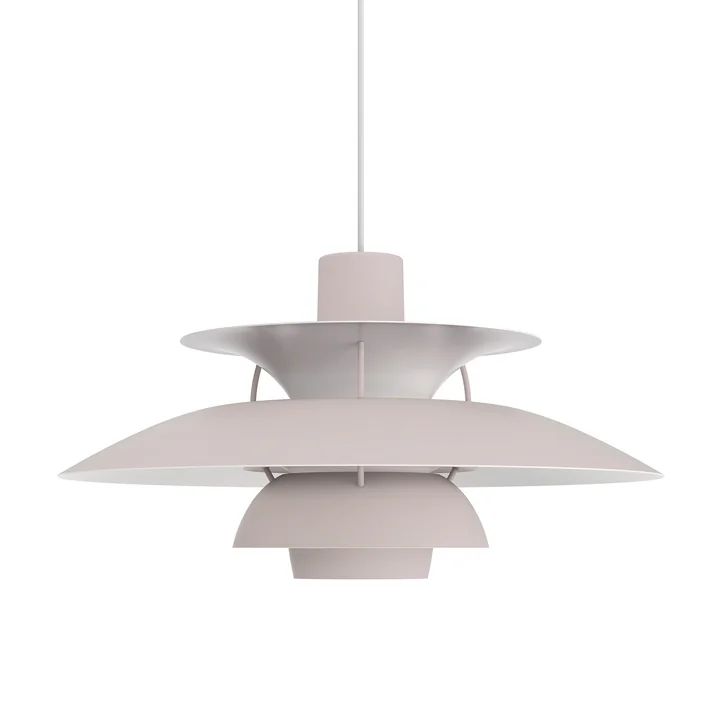 PH 5 pendant light, monochrome oyster grey from Louis Poulsen