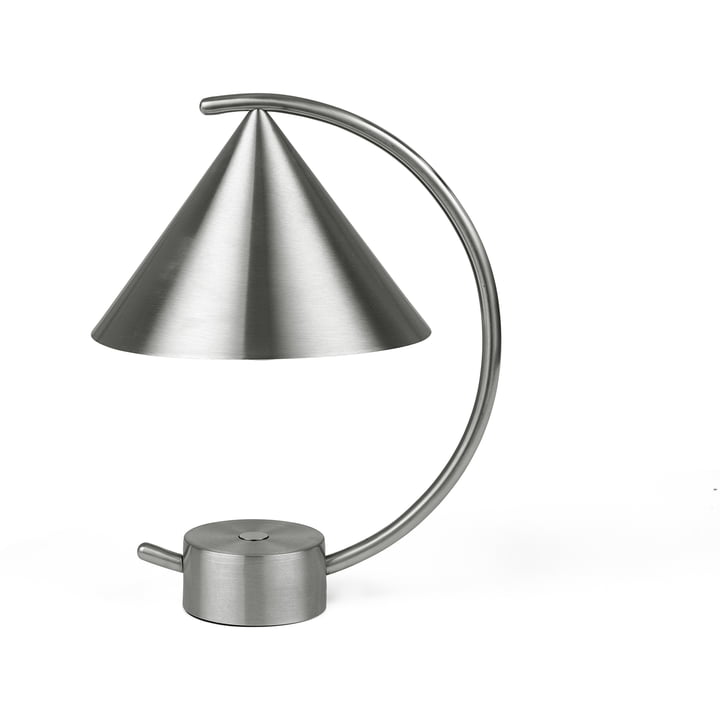 ferm Living - Meridian Battery LED Table Lamp, brushed steel