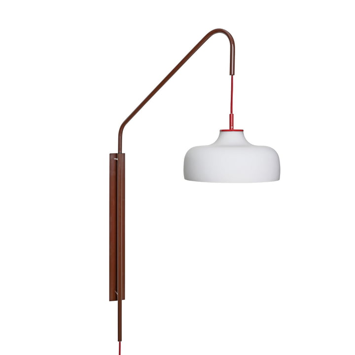 Current Wall lamp, red brown / white from Hübsch Interior