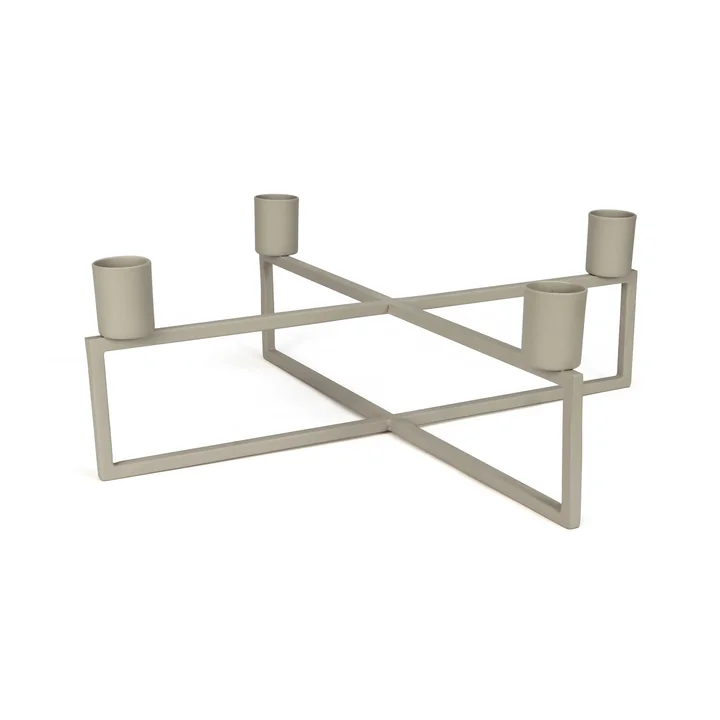 4Flames Candlestick, angular / light beige by HANA