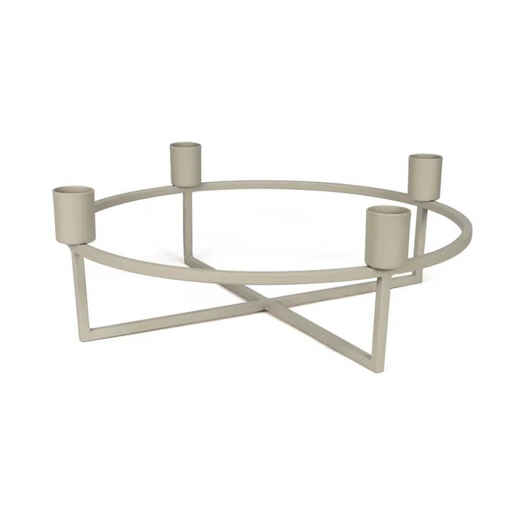 4Flames Candlestick, round / light beige by HANA