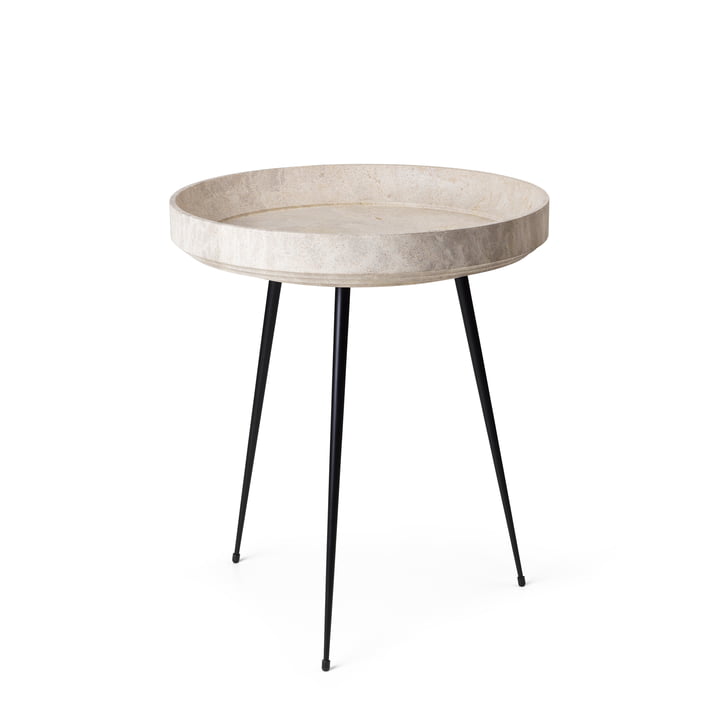Bowl Table medium, Ø 46 x H 52 cm, gray (Wood Waste Edition) from Mater
