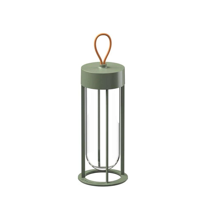 In Vitro Unplugged LED Battery table lamp from Flos in light green